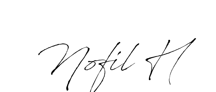 Create a beautiful signature design for name Nofil H. With this signature (Antro_Vectra) fonts, you can make a handwritten signature for free. Nofil H signature style 6 images and pictures png