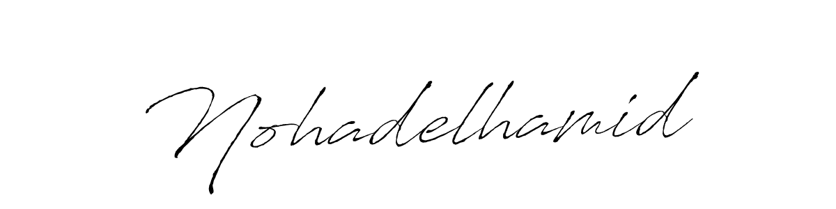 if you are searching for the best signature style for your name Nohadelhamid. so please give up your signature search. here we have designed multiple signature styles  using Antro_Vectra. Nohadelhamid signature style 6 images and pictures png