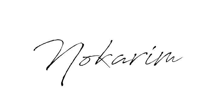 Design your own signature with our free online signature maker. With this signature software, you can create a handwritten (Antro_Vectra) signature for name Nokarim. Nokarim signature style 6 images and pictures png