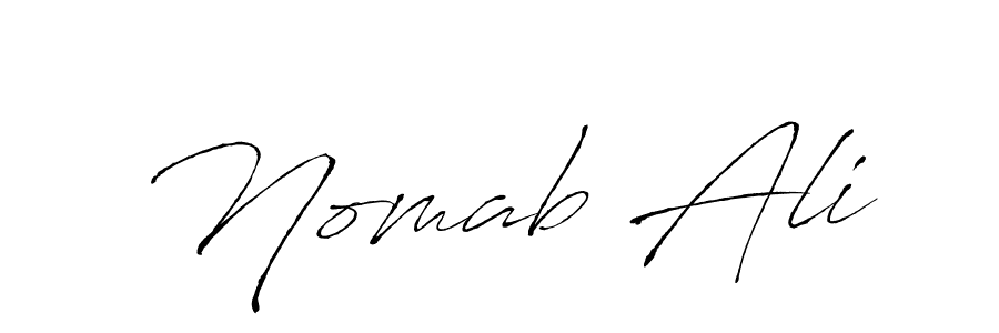 How to make Nomab Ali name signature. Use Antro_Vectra style for creating short signs online. This is the latest handwritten sign. Nomab Ali signature style 6 images and pictures png