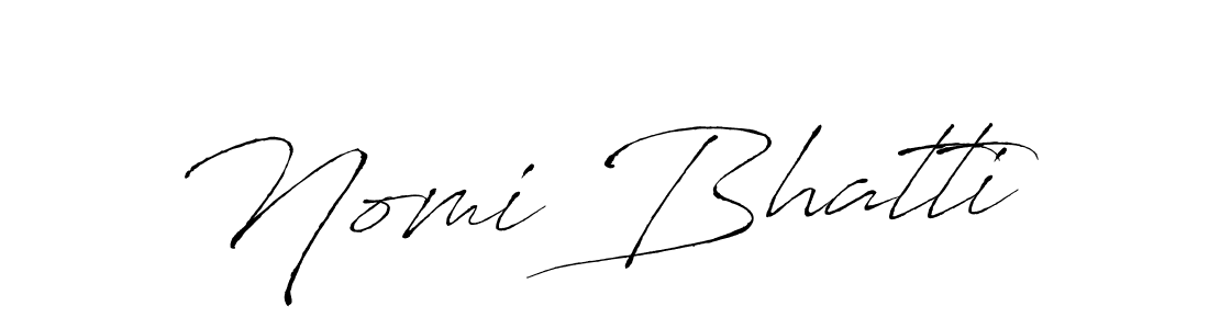Use a signature maker to create a handwritten signature online. With this signature software, you can design (Antro_Vectra) your own signature for name Nomi Bhatti. Nomi Bhatti signature style 6 images and pictures png