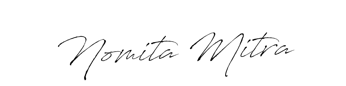 Antro_Vectra is a professional signature style that is perfect for those who want to add a touch of class to their signature. It is also a great choice for those who want to make their signature more unique. Get Nomita Mitra name to fancy signature for free. Nomita Mitra signature style 6 images and pictures png