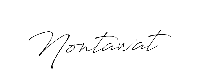 Make a beautiful signature design for name Nontawat. With this signature (Antro_Vectra) style, you can create a handwritten signature for free. Nontawat signature style 6 images and pictures png