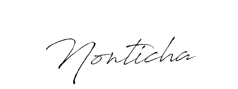 if you are searching for the best signature style for your name Nonticha. so please give up your signature search. here we have designed multiple signature styles  using Antro_Vectra. Nonticha signature style 6 images and pictures png