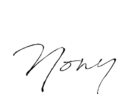 Nony stylish signature style. Best Handwritten Sign (Antro_Vectra) for my name. Handwritten Signature Collection Ideas for my name Nony. Nony signature style 6 images and pictures png