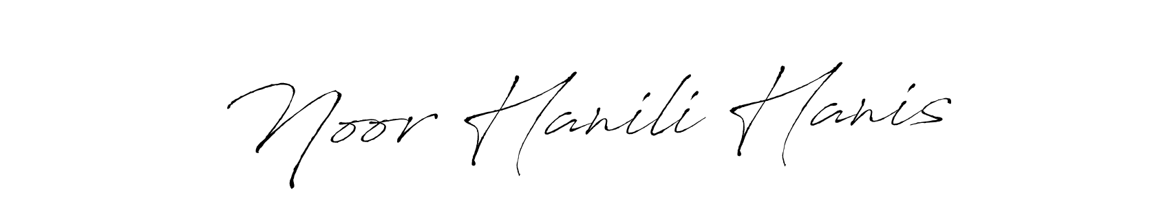 This is the best signature style for the Noor Hanili Hanis name. Also you like these signature font (Antro_Vectra). Mix name signature. Noor Hanili Hanis signature style 6 images and pictures png