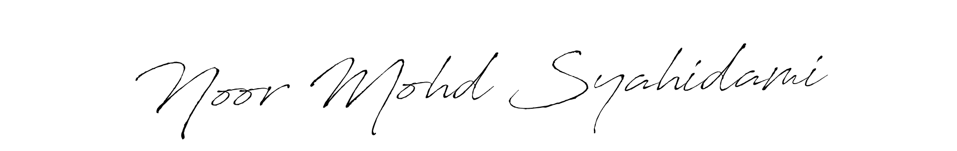 Make a beautiful signature design for name Noor Mohd Syahidami. With this signature (Antro_Vectra) style, you can create a handwritten signature for free. Noor Mohd Syahidami signature style 6 images and pictures png