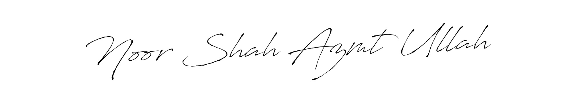 The best way (Antro_Vectra) to make a short signature is to pick only two or three words in your name. The name Noor Shah Azmt Ullah include a total of six letters. For converting this name. Noor Shah Azmt Ullah signature style 6 images and pictures png