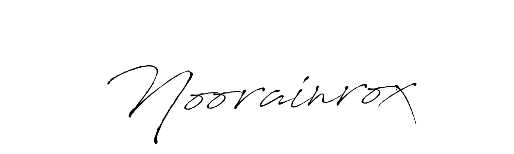 Design your own signature with our free online signature maker. With this signature software, you can create a handwritten (Antro_Vectra) signature for name Noorainrox. Noorainrox signature style 6 images and pictures png