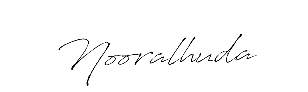 How to make Nooralhuda signature? Antro_Vectra is a professional autograph style. Create handwritten signature for Nooralhuda name. Nooralhuda signature style 6 images and pictures png