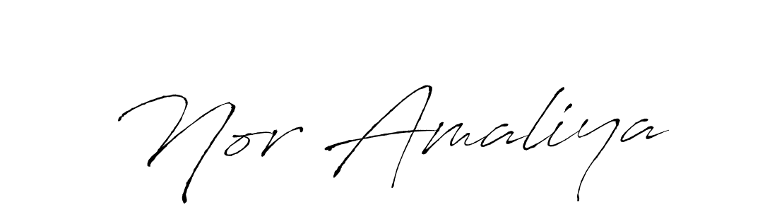 Create a beautiful signature design for name Nor Amaliya. With this signature (Antro_Vectra) fonts, you can make a handwritten signature for free. Nor Amaliya signature style 6 images and pictures png