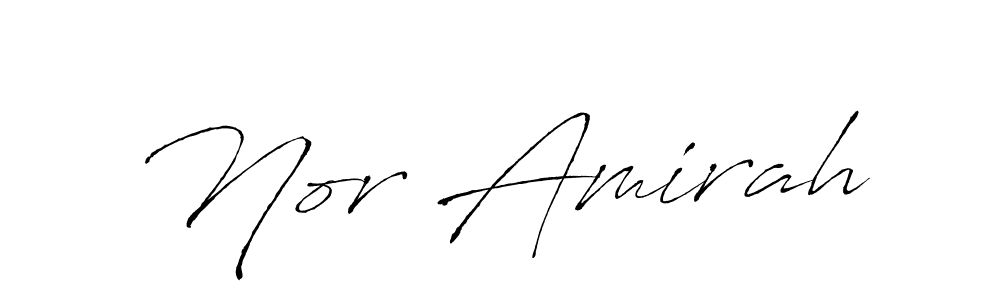 Use a signature maker to create a handwritten signature online. With this signature software, you can design (Antro_Vectra) your own signature for name Nor Amirah. Nor Amirah signature style 6 images and pictures png