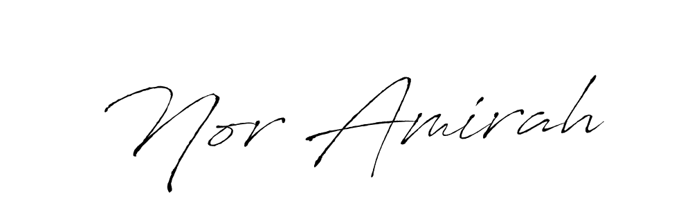 Use a signature maker to create a handwritten signature online. With this signature software, you can design (Antro_Vectra) your own signature for name Nor Amirah. Nor Amirah signature style 6 images and pictures png