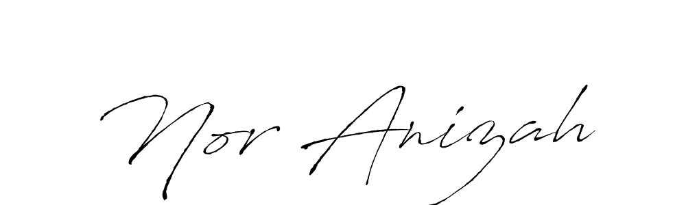 Create a beautiful signature design for name Nor Anizah. With this signature (Antro_Vectra) fonts, you can make a handwritten signature for free. Nor Anizah signature style 6 images and pictures png