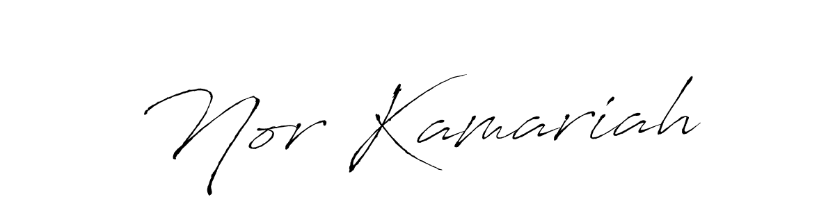 How to make Nor Kamariah name signature. Use Antro_Vectra style for creating short signs online. This is the latest handwritten sign. Nor Kamariah signature style 6 images and pictures png