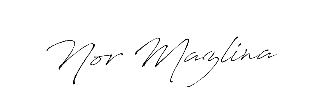 Use a signature maker to create a handwritten signature online. With this signature software, you can design (Antro_Vectra) your own signature for name Nor Mazlina. Nor Mazlina signature style 6 images and pictures png