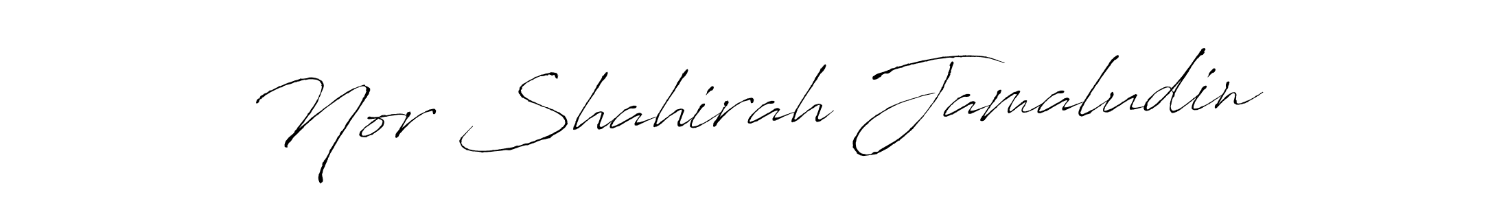 How to make Nor Shahirah Jamaludin name signature. Use Antro_Vectra style for creating short signs online. This is the latest handwritten sign. Nor Shahirah Jamaludin signature style 6 images and pictures png