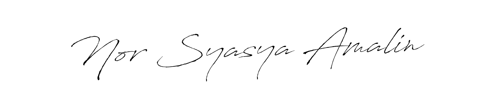 Make a beautiful signature design for name Nor Syasya Amalin. With this signature (Antro_Vectra) style, you can create a handwritten signature for free. Nor Syasya Amalin signature style 6 images and pictures png