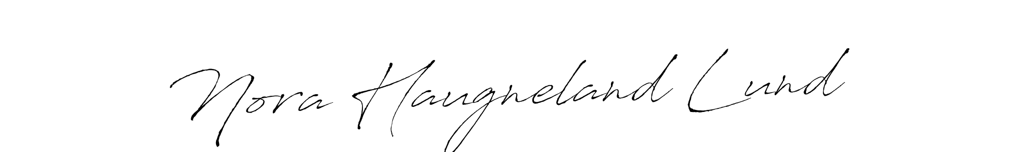 You should practise on your own different ways (Antro_Vectra) to write your name (Nora Haugneland Lund) in signature. don't let someone else do it for you. Nora Haugneland Lund signature style 6 images and pictures png