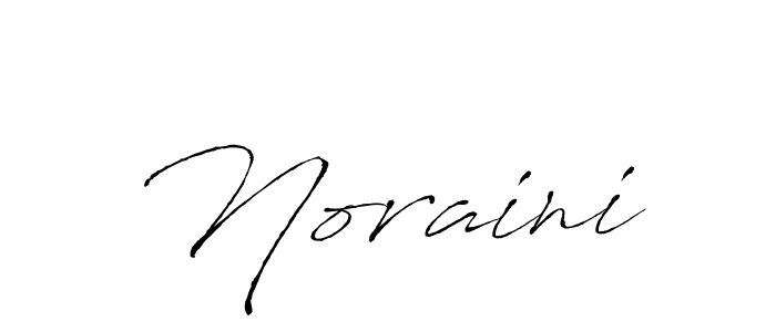 Design your own signature with our free online signature maker. With this signature software, you can create a handwritten (Antro_Vectra) signature for name Noraini. Noraini signature style 6 images and pictures png