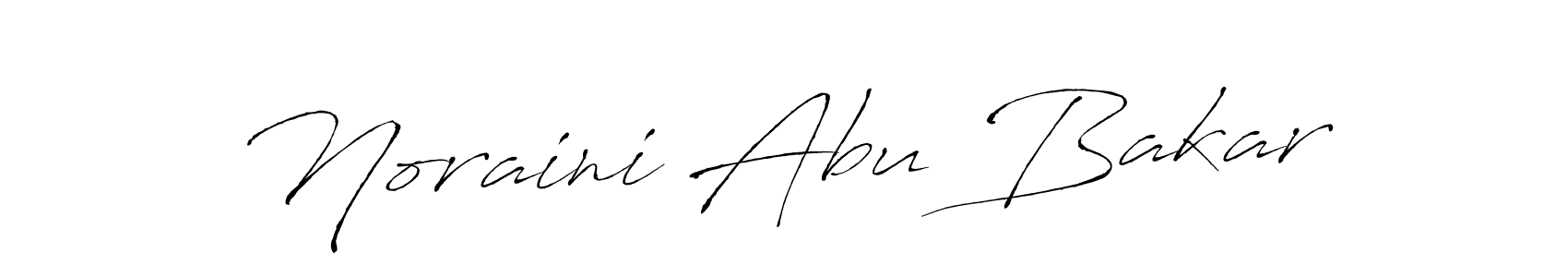 Design your own signature with our free online signature maker. With this signature software, you can create a handwritten (Antro_Vectra) signature for name Noraini Abu Bakar. Noraini Abu Bakar signature style 6 images and pictures png