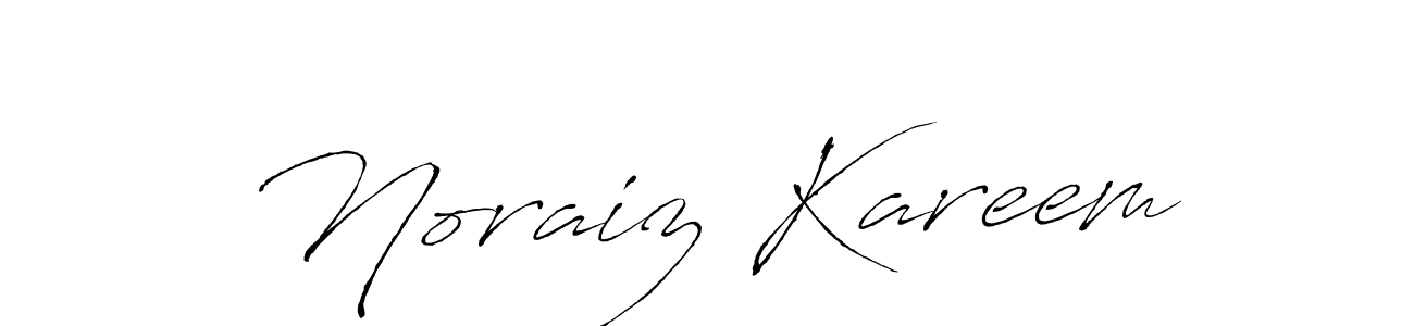 Create a beautiful signature design for name Noraiz Kareem. With this signature (Antro_Vectra) fonts, you can make a handwritten signature for free. Noraiz Kareem signature style 6 images and pictures png
