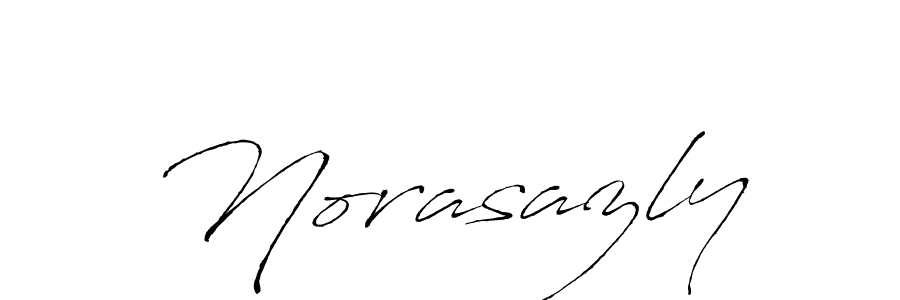 Use a signature maker to create a handwritten signature online. With this signature software, you can design (Antro_Vectra) your own signature for name Norasazly. Norasazly signature style 6 images and pictures png