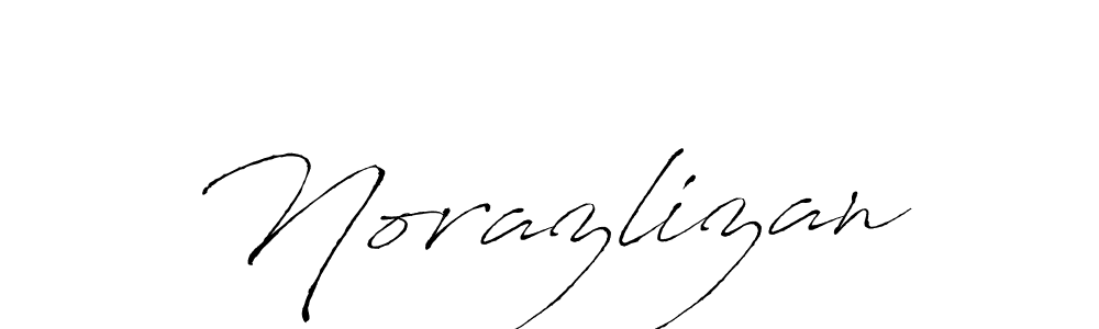 Use a signature maker to create a handwritten signature online. With this signature software, you can design (Antro_Vectra) your own signature for name Norazlizan. Norazlizan signature style 6 images and pictures png