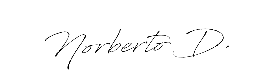 How to make Norberto D. name signature. Use Antro_Vectra style for creating short signs online. This is the latest handwritten sign. Norberto D. signature style 6 images and pictures png