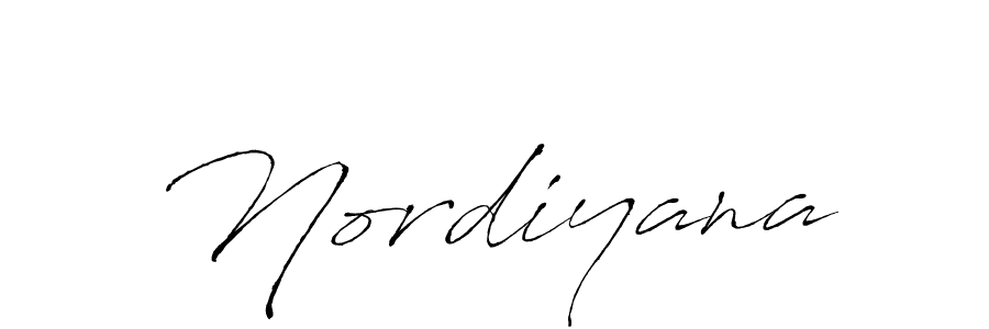 Design your own signature with our free online signature maker. With this signature software, you can create a handwritten (Antro_Vectra) signature for name Nordiyana. Nordiyana signature style 6 images and pictures png