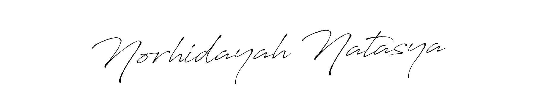 How to make Norhidayah Natasya name signature. Use Antro_Vectra style for creating short signs online. This is the latest handwritten sign. Norhidayah Natasya signature style 6 images and pictures png