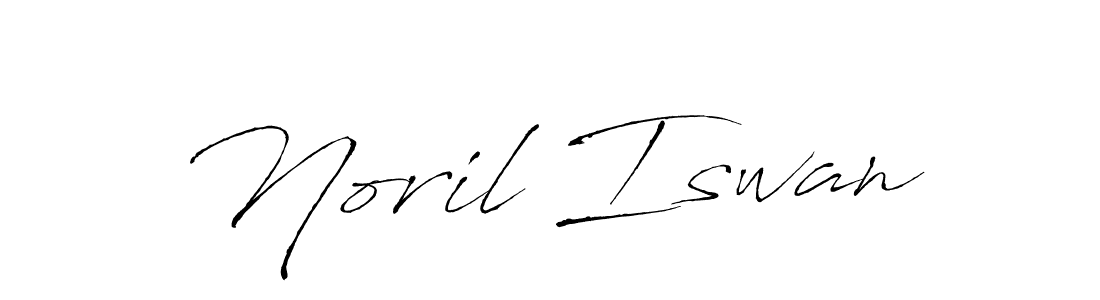 The best way (Antro_Vectra) to make a short signature is to pick only two or three words in your name. The name Noril Iswan include a total of six letters. For converting this name. Noril Iswan signature style 6 images and pictures png