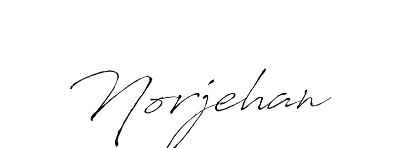 Use a signature maker to create a handwritten signature online. With this signature software, you can design (Antro_Vectra) your own signature for name Norjehan. Norjehan signature style 6 images and pictures png