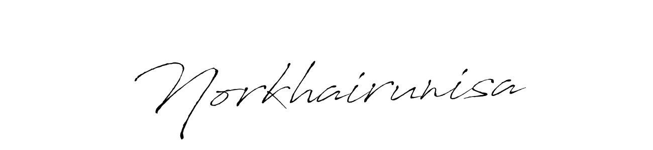 How to make Norkhairunisa name signature. Use Antro_Vectra style for creating short signs online. This is the latest handwritten sign. Norkhairunisa signature style 6 images and pictures png