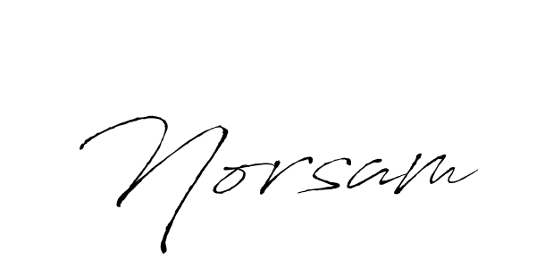 Make a beautiful signature design for name Norsam. With this signature (Antro_Vectra) style, you can create a handwritten signature for free. Norsam signature style 6 images and pictures png