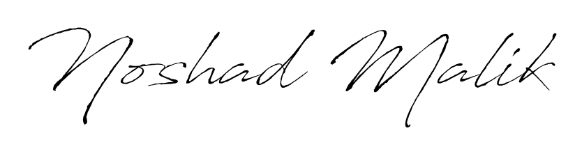 Design your own signature with our free online signature maker. With this signature software, you can create a handwritten (Antro_Vectra) signature for name Noshad Malik. Noshad Malik signature style 6 images and pictures png