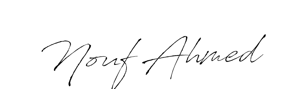 Antro_Vectra is a professional signature style that is perfect for those who want to add a touch of class to their signature. It is also a great choice for those who want to make their signature more unique. Get Nouf Ahmed name to fancy signature for free. Nouf Ahmed signature style 6 images and pictures png