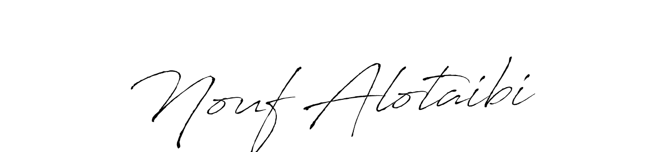 Create a beautiful signature design for name Nouf Alotaibi. With this signature (Antro_Vectra) fonts, you can make a handwritten signature for free. Nouf Alotaibi signature style 6 images and pictures png