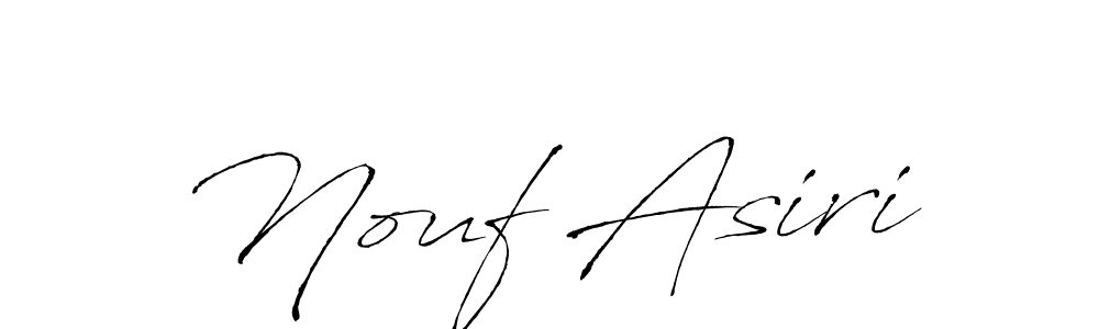 How to make Nouf Asiri name signature. Use Antro_Vectra style for creating short signs online. This is the latest handwritten sign. Nouf Asiri signature style 6 images and pictures png