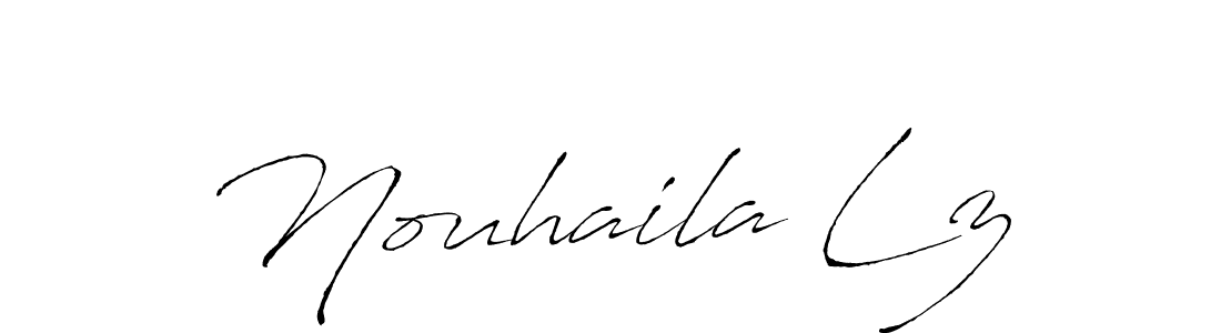 Antro_Vectra is a professional signature style that is perfect for those who want to add a touch of class to their signature. It is also a great choice for those who want to make their signature more unique. Get Nouhaila Lz name to fancy signature for free. Nouhaila Lz signature style 6 images and pictures png
