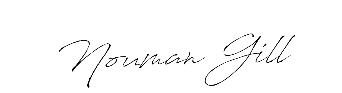 Make a beautiful signature design for name Nouman Gill. With this signature (Antro_Vectra) style, you can create a handwritten signature for free. Nouman Gill signature style 6 images and pictures png