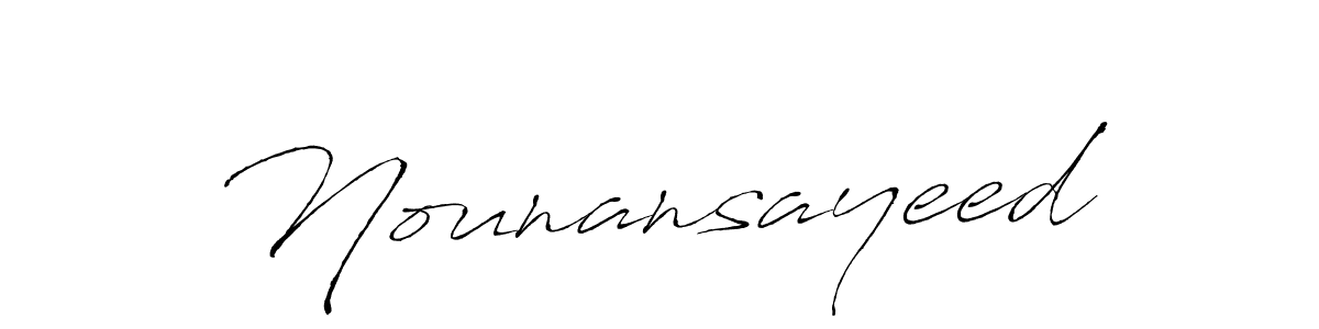 Use a signature maker to create a handwritten signature online. With this signature software, you can design (Antro_Vectra) your own signature for name Nounansayeed. Nounansayeed signature style 6 images and pictures png