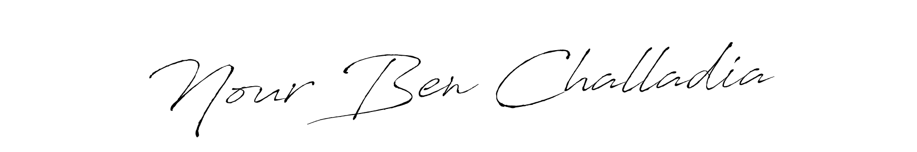 Make a beautiful signature design for name Nour Ben Challadia. With this signature (Antro_Vectra) style, you can create a handwritten signature for free. Nour Ben Challadia signature style 6 images and pictures png