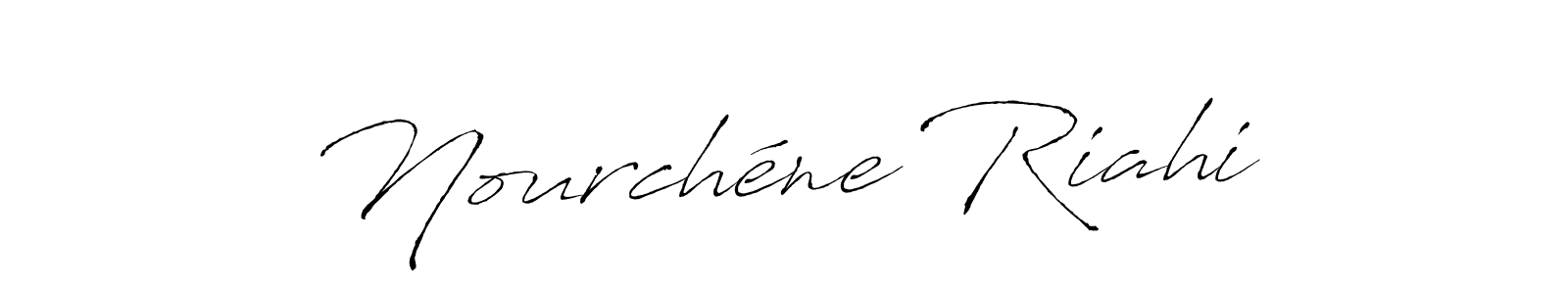 How to make Nourchéne Riahi signature? Antro_Vectra is a professional autograph style. Create handwritten signature for Nourchéne Riahi name. Nourchéne Riahi signature style 6 images and pictures png