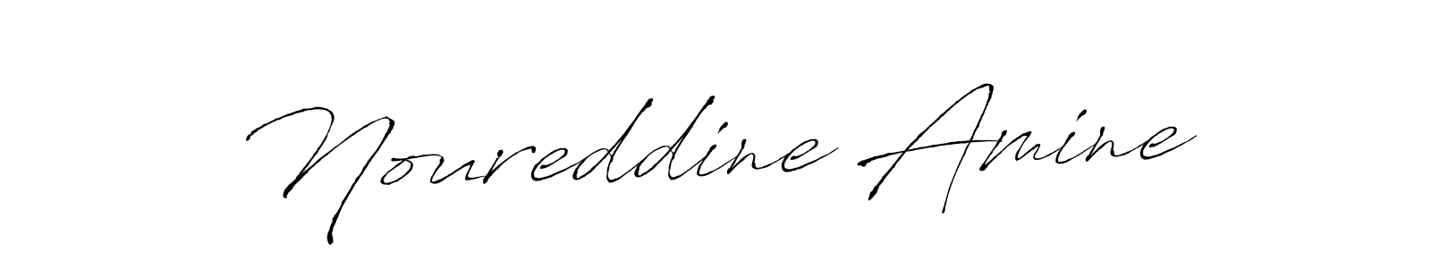 Make a beautiful signature design for name Noureddine Amine. With this signature (Antro_Vectra) style, you can create a handwritten signature for free. Noureddine Amine signature style 6 images and pictures png