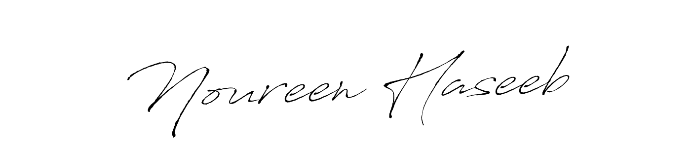 Design your own signature with our free online signature maker. With this signature software, you can create a handwritten (Antro_Vectra) signature for name Noureen Haseeb. Noureen Haseeb signature style 6 images and pictures png