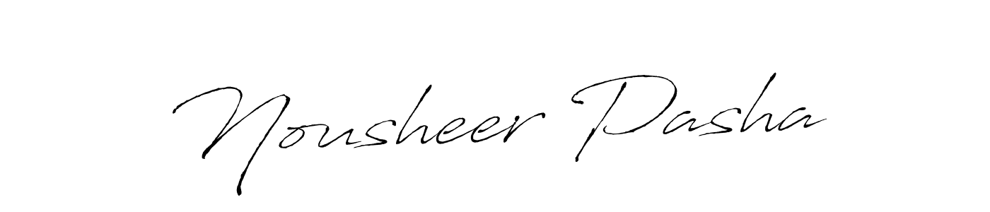 Make a beautiful signature design for name Nousheer Pasha. With this signature (Antro_Vectra) style, you can create a handwritten signature for free. Nousheer Pasha signature style 6 images and pictures png