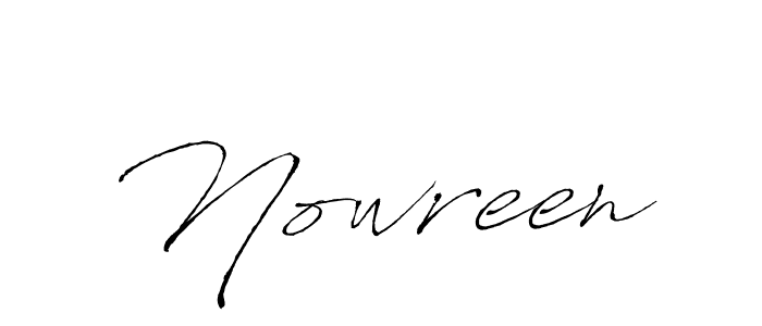 How to make Nowreen name signature. Use Antro_Vectra style for creating short signs online. This is the latest handwritten sign. Nowreen signature style 6 images and pictures png