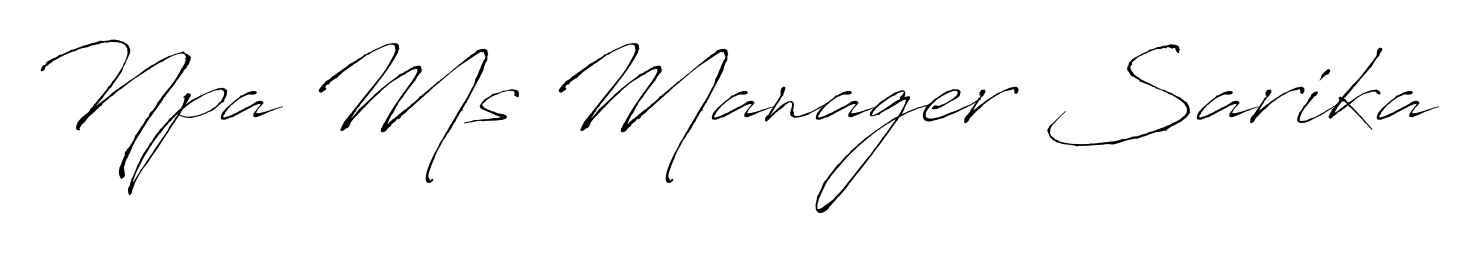 How to make Npa Ms Manager Sarika name signature. Use Antro_Vectra style for creating short signs online. This is the latest handwritten sign. Npa Ms Manager Sarika signature style 6 images and pictures png
