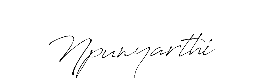 Npunyarthi stylish signature style. Best Handwritten Sign (Antro_Vectra) for my name. Handwritten Signature Collection Ideas for my name Npunyarthi. Npunyarthi signature style 6 images and pictures png